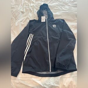 Adidas Pebble Beach Boy's Black Windbreaker Jacket